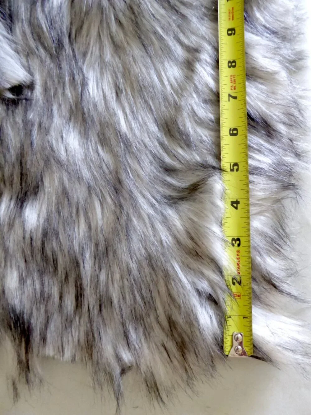 NEW 37” x 46” BLACK WHITE FAUX FUR FABRIC YARDAGE PLUSH PANEL SEWING CRAFT